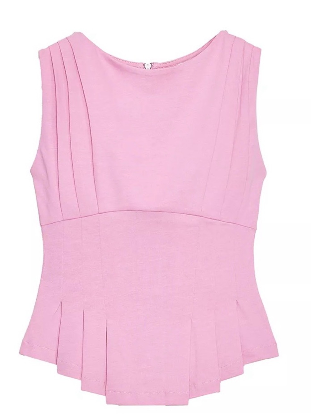 Zara Light Pink Pleated Peplum Tank Top